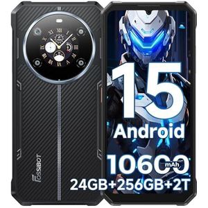 FOSSiBOT F109S Telephone Portable Incassable Android 15, Dual écran, 6,745’’HD, Batterie 10600 mAh/18W, 24GB RAM+256GB ROM/TF 2TB Smartphone Incassable, Caméra 50MP, NFC/5G Wifi/GPS/IP68 / IP69K