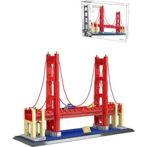 Modulair huisbouwblokkensets Golden Gate Bridge of San Francisco 1977 stuk Wereldberoemd bouwblokset DHZ Mini Bouwblokken speelgoed Educatief speelgoed Geschenk