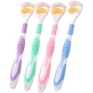 SUPVOX Tongschraper, 4 stuks, tongborstel, reiniger, bacteriën, remmende geurloze tongschraper, mondgezondheidsverzorging gereedschap (paars blauw groen roze)