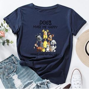 BDWMZKX T-Shirts Women's Womens Tops Oversized T Shirts For Women Vintage Drop Shoulder Short Sleeve Top Crewneck Tee Casual Letter Print Round Neck Summer Tops For Teen Girls-blue 2-xxl