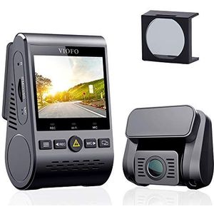 VIOFO, Officiële Dashcam, A129 duo-kanaal, Wi-Fi Full HD 1080P, voor- en achtercamera, met GPS met CPL-filter, ondersteunt draadloze afstandsbediening