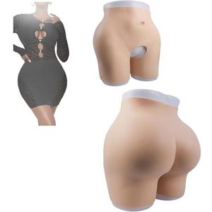 Adima Siliconen Broek Billen Vierhoeken Siliconen Slipje Fake Butt Broek Heupversterker voor Crossdresser,Bruin,hip 1.2cm