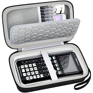 Hoes voor Texas Instruments TI-84 Plus CE / voor TI-Nspire CX II CAS kleurgrafiekrekenmachine, reizen grote capaciteit voor pennen, kabels en accessoires -zwart (alleen doos)