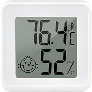 Bluetooth-compatibele Thermometer Mini LCD Digitaal Display Smart HomeTemperatuur-vochtigheidssensor Hygrometer Weerstation Nauwkeurige Monitor(With Bluetooth White)
