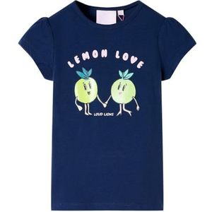 Kindershirt 128 marineblauw, kinderkleding, meisjeskleding, leuke kinderkleding, jongenskleding, hippe kinderkleding, stoere kinderkleding