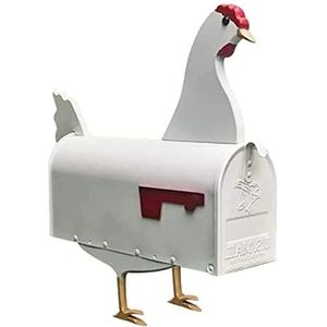 Gruwkue Unieke brievenbus voor kippen, metalen brievenbus voor wandmontage, weerbestendige dierenbrievenbus weg, voor boerderij- en tuindecoratie