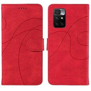 Telefoon Flip Case Cover, Compatibel Met Xiaomi Redmi Note 11 4G Kaartsleufhouder Afneembare Polsband Flip-telefoonhoes Multifunctioneel Hoesje Compatibel Met Xiaomi Redmi Note 11 4G (Color : Rosso)