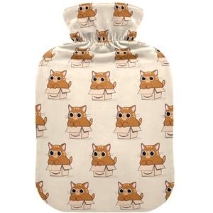 LI ZHI XIN PVC warmwaterkruik met fluwelen deksel 1L 2L kleine middelgrote kat cartoon patroon