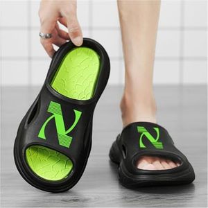 Herenschoenen EVA-huispantoffels Antislipbadslippers met dikke zolen Comfortabele lichtgewicht slippers Heren Zomerstrandschoenen (Kleur : Dark Green-2, Size : 41-42)