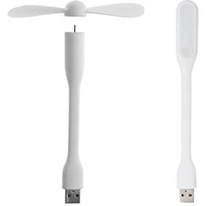 Mini USB-ventilator Flexibele Buigbare Koeling Draagbare Ventilator En USB LED-lichtlamp For Stroomvoorziening (Color : White, Size : S)