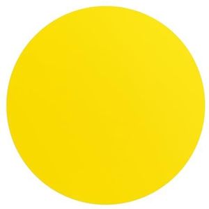 DEQORI Rond wandbehang, zelfklevend, diameter 100 cm, kleur effen, geel, textiel-canvas, verwijderbaar, decoratief en vormvast, voor woonkamer, kantoor, hal of kinderkamer