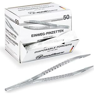 Wegwerp pincet - steriel - 12,5 cm - 50 stuks