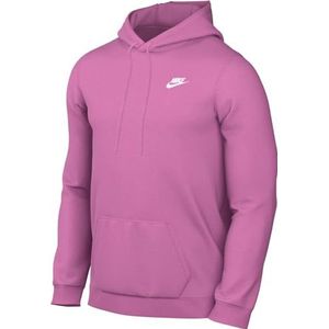 Nike Heren Sweatshirt Sportswear Club Hoody Po Ft, Playful Pink/Playful Pink/White, CZ7857-675, M