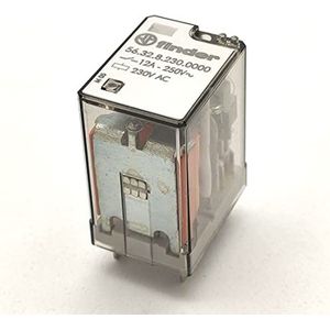 Finder Serie 56 vermogensrelais, 230 VAC, 2 contacten, 12 A