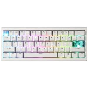 QK61 V2 Figuur RGB Mechanische Toetsenbordpakking Toetsenbordafdichting Tri-Mode Ontwerp 2.4G Gaming Accessoires Draadloos Via QMK Compatibel (Wit)