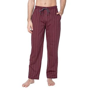 e.VIP® Heren pyjamabroek met gulp Bruce 1799 100% BW, wijnrood/strepen, M