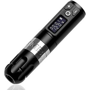 Draadloze tattoo pen machine batterij met draagbare powerless motor digitale led-display voor body art (Color : Silver)