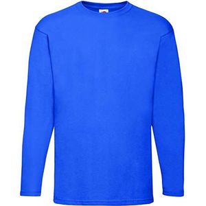 Fruit Of The Loom Valueweight T-shirt met lange mouwen voor heren, Koninklijk, XL