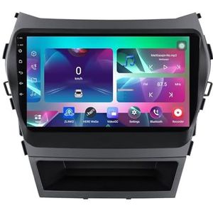 9"" Android 14 Touchscreen Autoradio 2 din met AHD Omgekeerd beeld Bediening op het stuur Bluetooth GPS navigatie Draadloze CarPlay voor Hyundai IX45 2013-2017(Q400(8+128G))