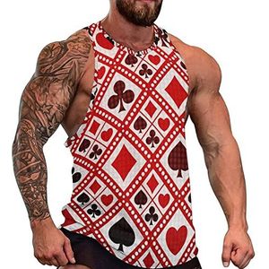 Diamond Playing Cards Heren Tank Top Grafische Mouwloze Bodybuilding Tees Casual Strand T-Shirt Grappige Gym Spier