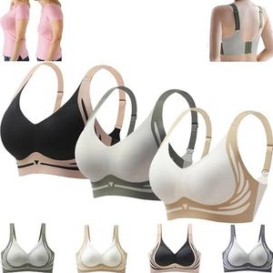 Libiyi BH for oudere vrouwen, Super Gather BH, draadloze push-up BH, anti-verzakking BH, ontworpen door een 60-jarige grootmoeder(06,XL)