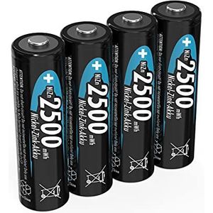 ANSMANN Nikkel-zink accu AA 1,6 V 2.500 mWh (1.600 mAh) penlite NiZn/Ni-Zn accu AA oplaadbare batterijen AA - ter vervanging van niet-oplaadbare batterijen van 1,5 V (4 stuks)