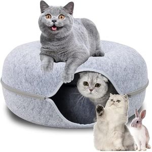 Kattentunnelbed, kattengrot, kat donuttunnel voor huisdier kattenhuis, kattengrot voor binnenkatten, vier seizoenen beschikbaar kattennest, voor ongeveer kleine huisdieren konijnen kittens puppy