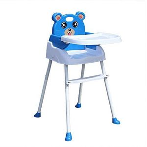 WUPYI2018 Kinderstoel voor baby, opvouwbare babystoel, verstelbare kinderstoelen met veiligheidsgordel en verstelbare lade (blauw)