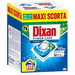 Dixan Powercaps Wasmiddel in capsules, voorgedoseerd, 2 verpakkingen met 56 wasbeurten (112 wasbeurten) - 1680 g