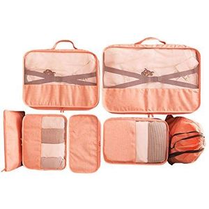 Elezay Verpakking Kubussen Organizer Tassen voor Reizen Koffer Organisatie Bagage Set 7 Garderobe Opslag Netjes Accessoires, ORANJE (oranje) - HSSNB2001B-Orange