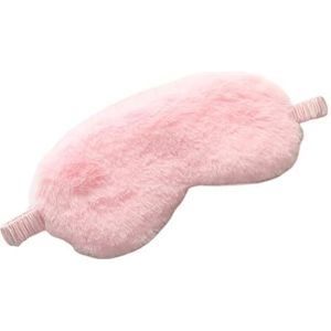 Licht en comfortabel slaapmasker, superzacht, verstelbaar, konijnenpluche, om te slapen, dutjes, voor mannen en vrouwen, slaapmasker (roze)