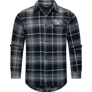Ragwear Bler Geruit hemd voor heren, houthakkershemd, hemdjas, lichte overgangsjas, maat S-XXL, Donkerblauw, S
