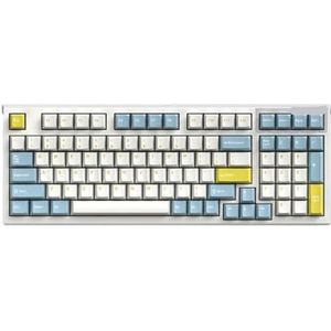 QPSJXN FL980 Mechanisch Toetsenbord 98-Key RGB Backlight Hot-swappable Drie-mode Compatibel met En Kantoor Gebruik (Single-Mode Citroen)