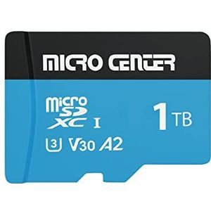 INLAND Micro Center Performance 1TB microSDXC-kaart, A2 Micro SD-kaart, UHS-I C10 U3 V30 A2 4K UHD Video Flash geheugenkaart met adapter voor smartphones, tablets, drones en actiecamera's (1 TB)