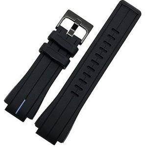 LUGEMA 24 * 16mm Siliconen Rubber Horlogeband Compatibel Met Timex TMS Horlogebandje T2N720 T2N721 TW2T76300 Waterdichte Band Bolle Interface Armband (Color : Black blue B, Size : 16MM)