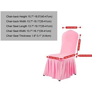 XYWHPGV Stretch Spandex Ronde Top Eetkamer Stoelhoezen Lange Gegolfde Rok Kussenovertrekken voor Stoel Stoelhoezen Roze 4 stuks(f02b2 8903a f0ee7 cfc6d 0eaf6 d7690