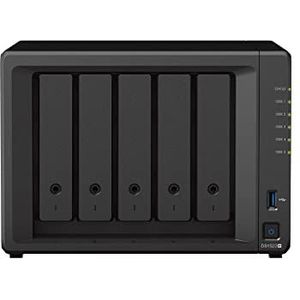 Synology DS1522+ 5-bay DiskStation NAS AMD Ryzen R1600 8GB RAM 4xRJ-45 1GbE LAN-poort, bundel met 5x1TB Seagate IronWolf NAS-HDDs
