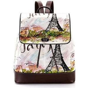 Frankrijk Parijs Eiffeltoren Gepersonaliseerde Casual Dagrugzak Tas voor Tiener, Meerkleurig, 27x12.3x32cm, Rugzak Rugzakken