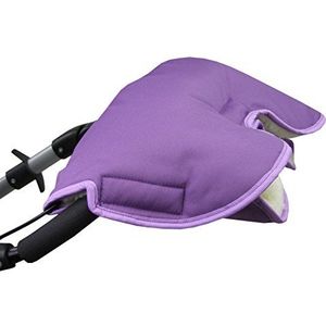 Bambiniwelt universele mof handwarmer handschoenen voor kinderwagen buggy jogger met wol UNI (paars) XX
