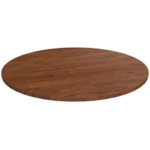 vidaXL Tafelblad rond Ø60x1,5 cm bewerkt massief eikenhout donkerbruin, houten tafelblad, massief houten tafelblad, eettafelblad, blad, rond tafelblad