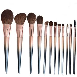 MQPALZKD 12-delige make-upset Schoonheidsmake-up Blush Oogschaduwborstel Lucite Gradient Beauty Tools Make-upborstelset