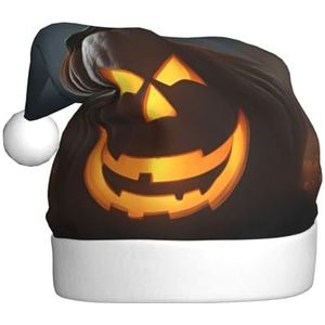 SSIMOO Halloween Spook Pompoen Pluche Kerstmuts Voor Volwassenen, Feestelijke Feesthoed, Ideaal Feestaccessoire Voor Bijeenkomsten