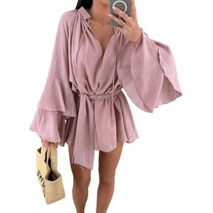 yk8fass Jurk met lange mouwen iq-4088, roze, S