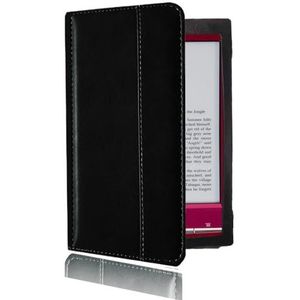 Hoes - Zwart - Sony PRS-T2 - 6 inch eReader - Slank Lichtgewicht PU-lederen Hoes met Automatische Slaap-/Wekfunctie