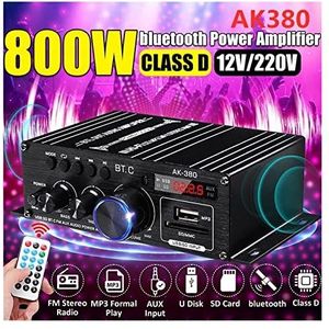 Audioversterker, AK170 / 270/370/380 800W 12V HIFI Power versterker Stereo Home Auto BAS AUDIO AMP Auto Luidspreker Klasse D Auto Home Sound Power AMP(AK380 buthooth)