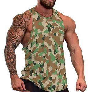 Camouflage Tanktop voor heren, mouwloos T-shirt, trui, gymshirts, workout zomer T-shirt