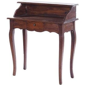 DESIGN DELIGHTS VINTAGE SOLID HOUT SECRETARY NAPOLEON | 80x92x40cm (BxHxD), gerecycled hout, shabby stijl consoletafel | koloniaal bureau | Kleur: 03 donkerbruin