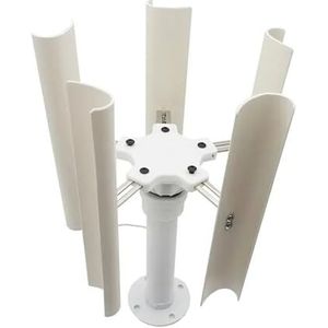 35W Verticale As Windturbine Model DIY 5 Bladen Drie Fase Permanente Magneet Borstelloze Generator Draagbare Lage Snelheid Windmolen voor experiment met fysieke energieopwekking(Model 1)