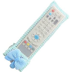 Afstandsbediening Case Strik Decor Controle Apparaat Gevallen Beschermende Accessoire Kant Materiaal Stofdicht Cover blauw L (24x8 cm)