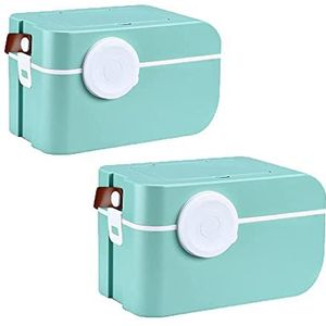 VDLLQYN, Familie EHBO-doos Medische opbergdoos Borst Plastic lege EHBO-doos for thuiszorg en buitenreizen Noodgevallen, 18,5 x 18,5 x 31,5 cm/7,28 x 7,28 x 12,40 inch,Eerste hulp doos(Green*2)